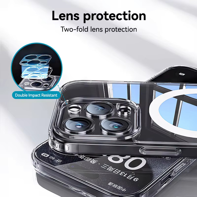 Joyroom Magnetische Hülle für iPhone 16 Pro Max und iPhone 15 Pro, transparente Magnetabdeckung mit kabelloser Ladefunktion und Anti-Gelb-Effekt - Bild 6
