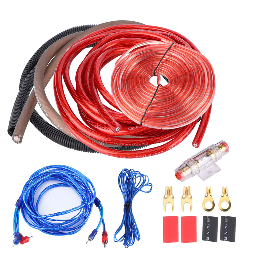Hilitand Audio-Verstärker-Drahtkabel-Set 4 Gauge, 2800 W, rot und mehrfarbig, für Auto-Audio-Subwoofer und Lautsprecher-Installation - Bild 2