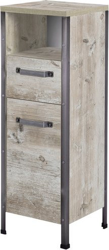 Schildmeyer Unterschrank Harkon in Braun mit Soft-Close-Türen und Regalböden, B/H/T: 35 x 125 x 33,6 cm - Bild 1