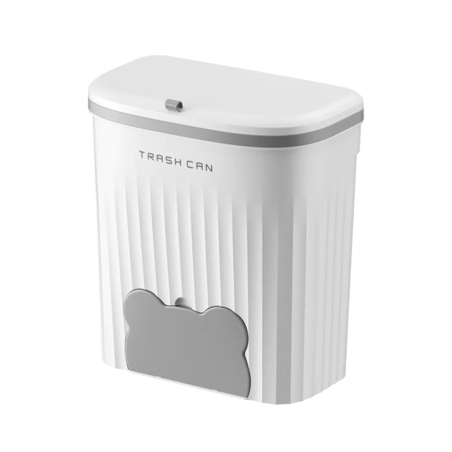 WudenCozfy Wandmontierter Küchen-Abfalleimer mit Deckel, Recycling-Behälter für Schrank und Unter-Spüle, Weiß oder Gelb, 8,5 l oder 12 l - Bild 5