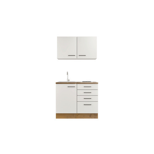 Flex-Well Miniküche Avila Modern in Weiss mit Melaminharz-Beschichtung, B/H/T: 100 x 137 x 60 cm - Bild 2