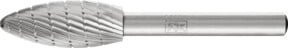 PFERD HSS Frässtift Flammenform in Silber mit Durchmesser 12 mm, Länge 30 mm und Schaftdurchmesser 6 mm, universell mittel-fein mit Spanbrecher - Bild 1