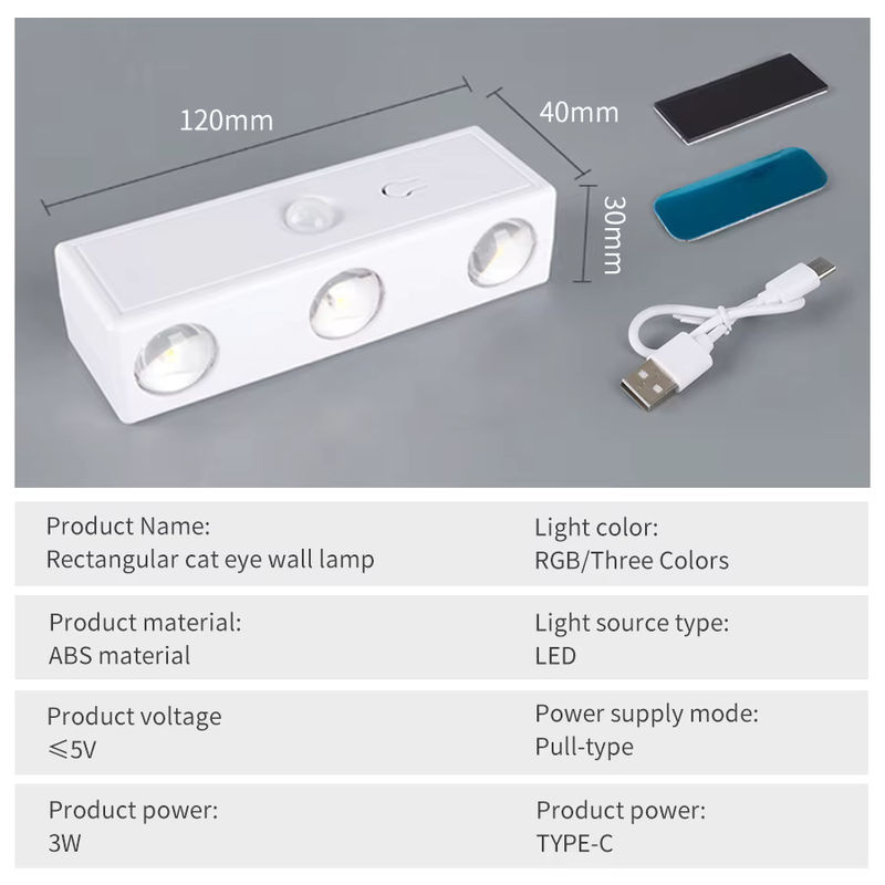 AVACOM LED Nachtleuchte mit Bewegungssensor und RGB-Farben, USB wiederaufladbare magnetische Wandleuchte mit Touch-Dimmung für Treppe und Schlafzimmer, Weiß - Bild 4