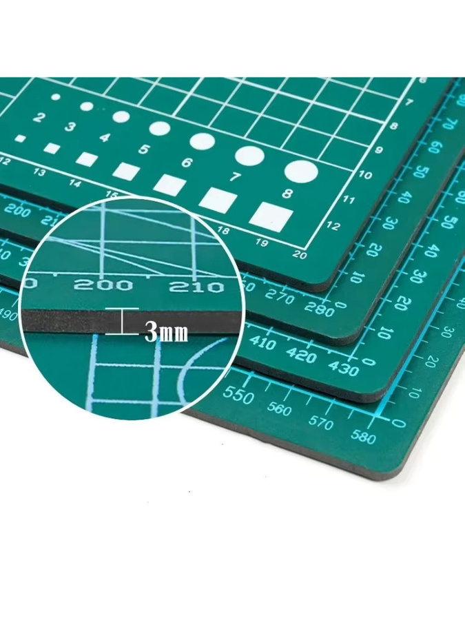 Selbstheilende PVC-Schneidematte in Grün für A4 und A5 inklusive Schneidmesser und Verbindungswerkzeug - Bild 4