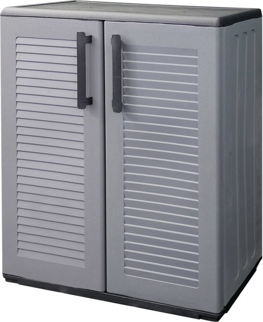 Gartenaufbewahrungsschrank VD Home Furnishing in Grau Schwarz aus Kunststoff mit Regalböden, B/T/H: 68 x 37 x 84 cm - Bild 1