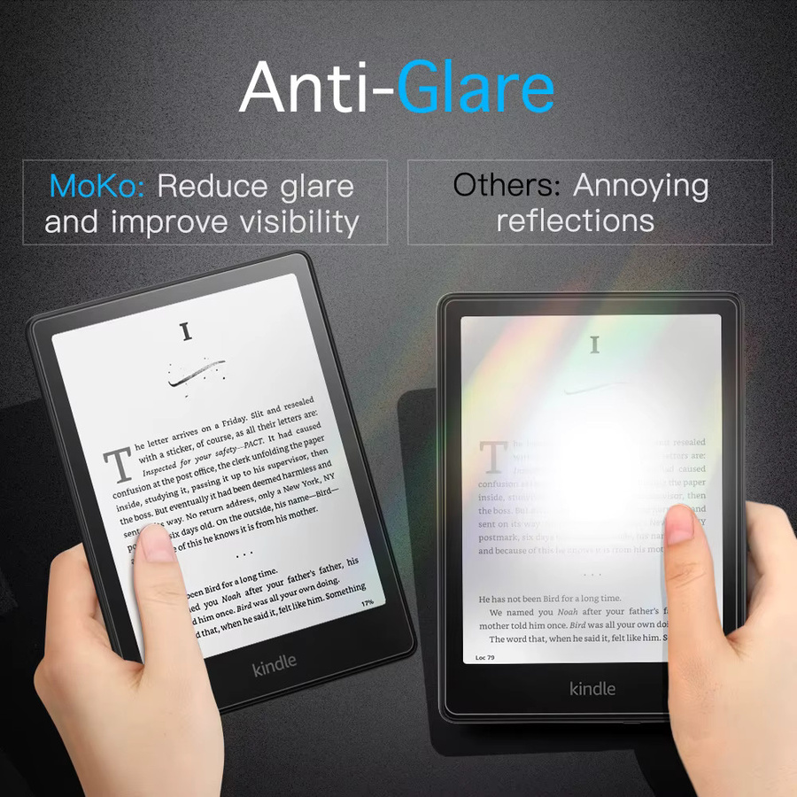 2er-Pack PET Weiche Film Displayschutzfolie für Kindle Paperwhite 12. Generation 2024 (7 Zoll) und Colorsoft Signature Edition 2024, Transparent - Bild 3