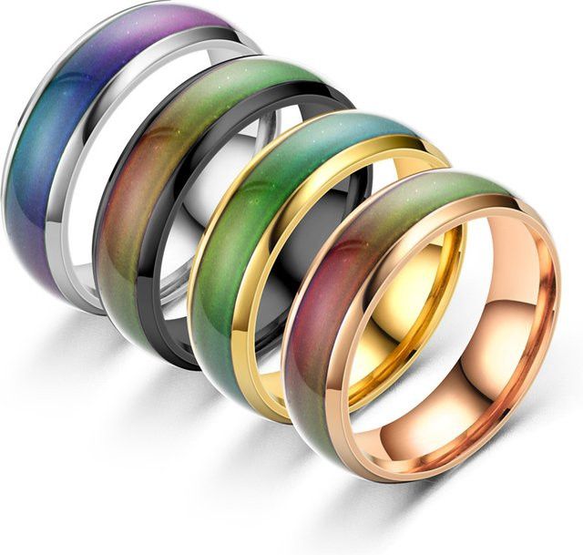 DAIPAN Ring Edelstahl, wechselnde Farbe, Silber, Unisex - Bild 1