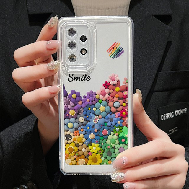 Handyhülle mit Blumen-Lächeln-Design für Samsung Galaxy Modelle in Multicolour - Bild 1