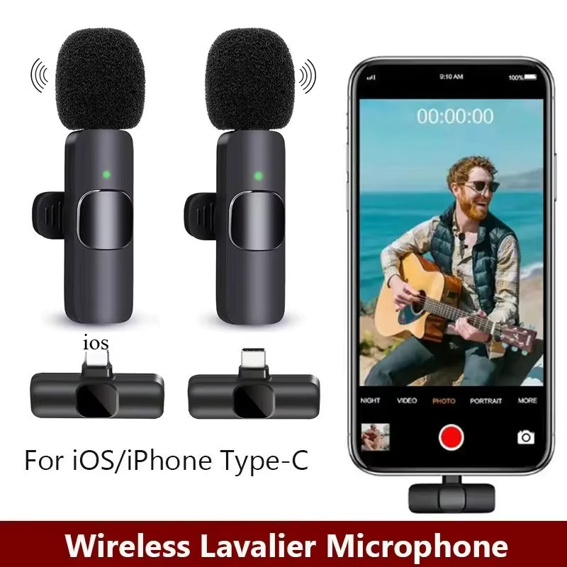 Basix Kabelloses Lavalier-Mikrofon in Schwarz für iPhone, Android und Laptop zur Audio- und Videoaufnahme via Bluetooth - Bild 4