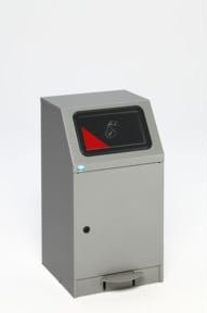 VAR Wertstoffsammelgerät WSG 45 mit Pedal, selbstlöschend, Edelstahl, Silber/Schwarz/Grau - Bild 1