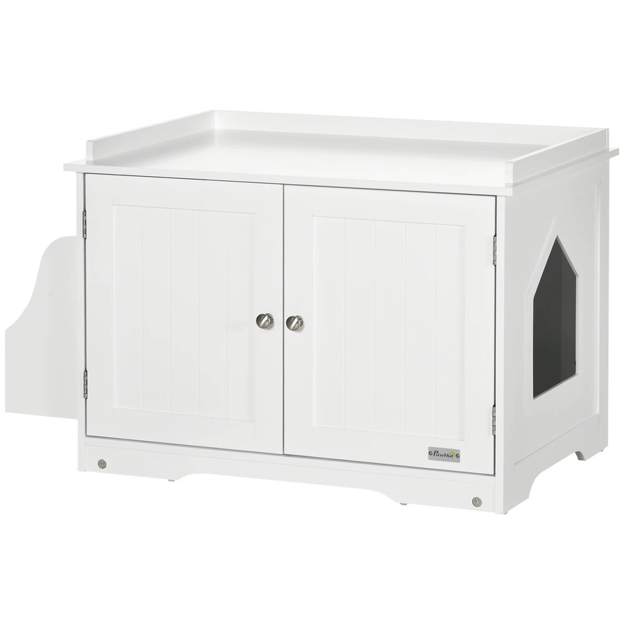 PawHut Katzenschrank für die Katzentoilette mit Magnettüren in Weiß, B/T/H: 48 x 52 x 86 cm - Bild 2