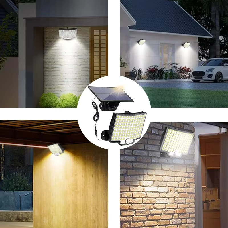 NEWBIRTH LED-Solar-Bewegungsleuchte für den Außenbereich mit separatem Solarpanel, wasserdichte Flutlicht-Wandleuchte in Schwarz mit 3 Lichtmodi für Garten und Garage - Bild 6