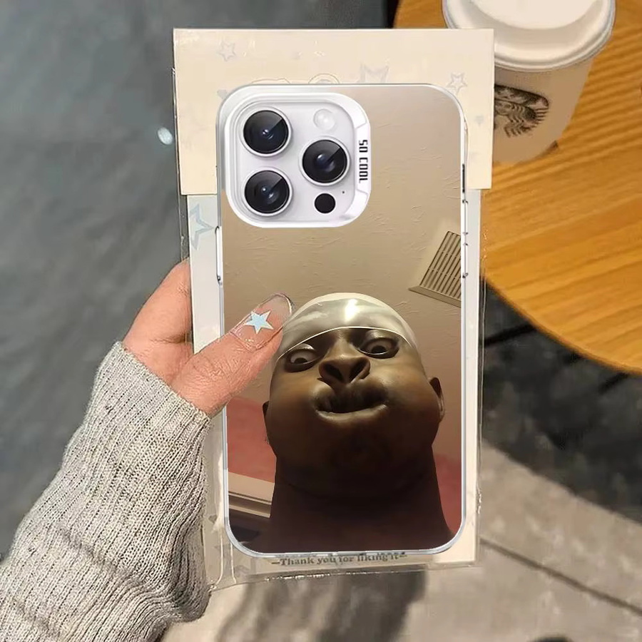 Stoßfeste Handyhülle Hässlicher Mann für Apple iPhone 11 bis 17 Pro Max Plus in Silber - Bild 4