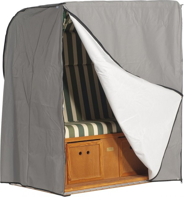 Sonnenpartner Strandkorb Schutzhülle aus Polyester in Grau, 150 cm - Bild 1