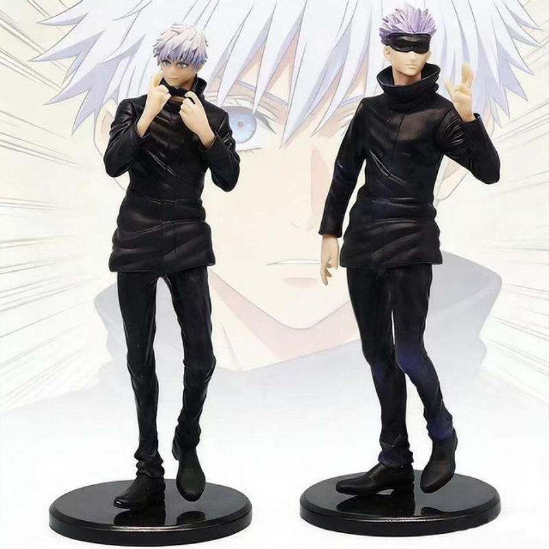 Bandai Jujutsu Kaisen Anime Figur Gojo Satoru Actionfigur aus Kunststoff, Höhe: 21 cm, Schwarz - Bild 1