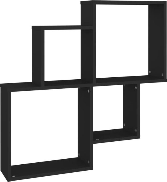 vidaXL Würfelregal Schwarz aus Holzwerkstoff, B/T/H: 80 x 15 x 78,5 cm - Bild 1