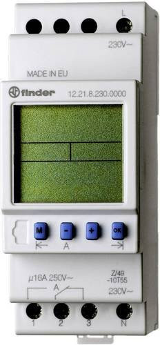 Finder 12.22.8.230.0000 Elektronische Zeitschaltuhr für Hutschiene mit Wochenprogramm, 230 V/AC, Weiß - Bild 1