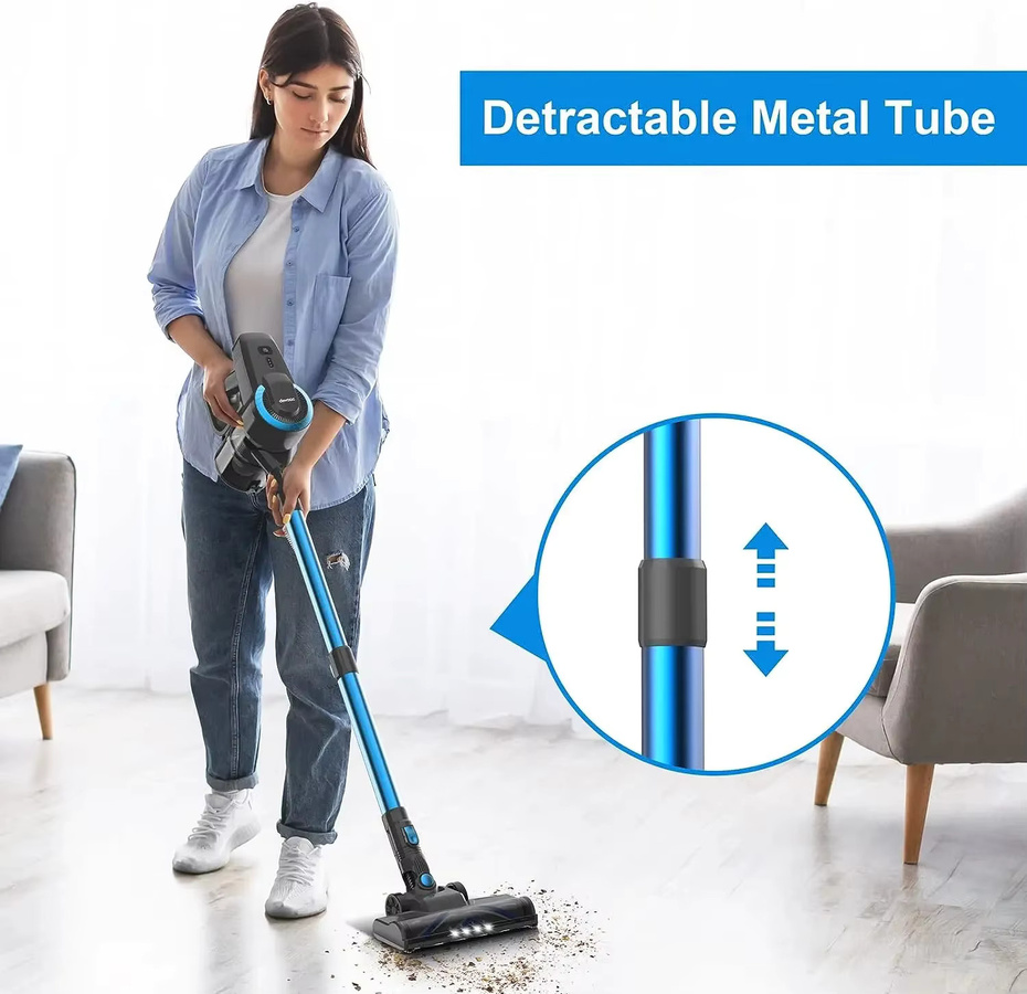 INSE DEVOAC N300 Akku-Staubsauger 6-in-1 in Blau mit 2200 mAh Akku für Hartböden und Teppiche - Bild 3