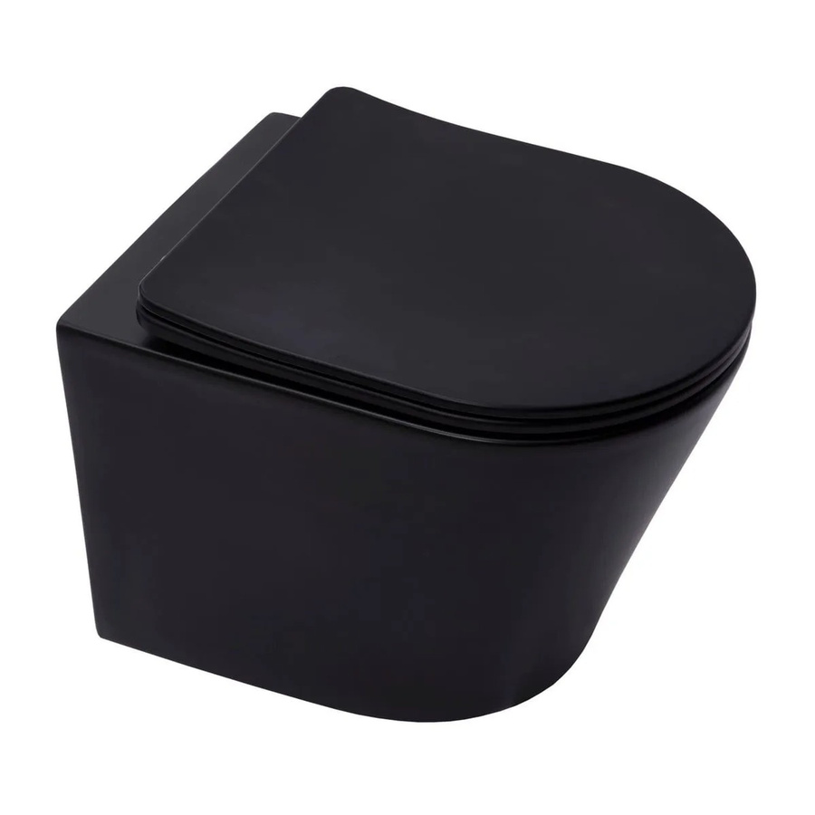 Swiss Aqua Technologies Wand-WC Kurz Schwarz Matt mit SoftClose Take-Off WC-Sitz und Rimless-Spülsystem, Breite: 48 cm - Bild 2