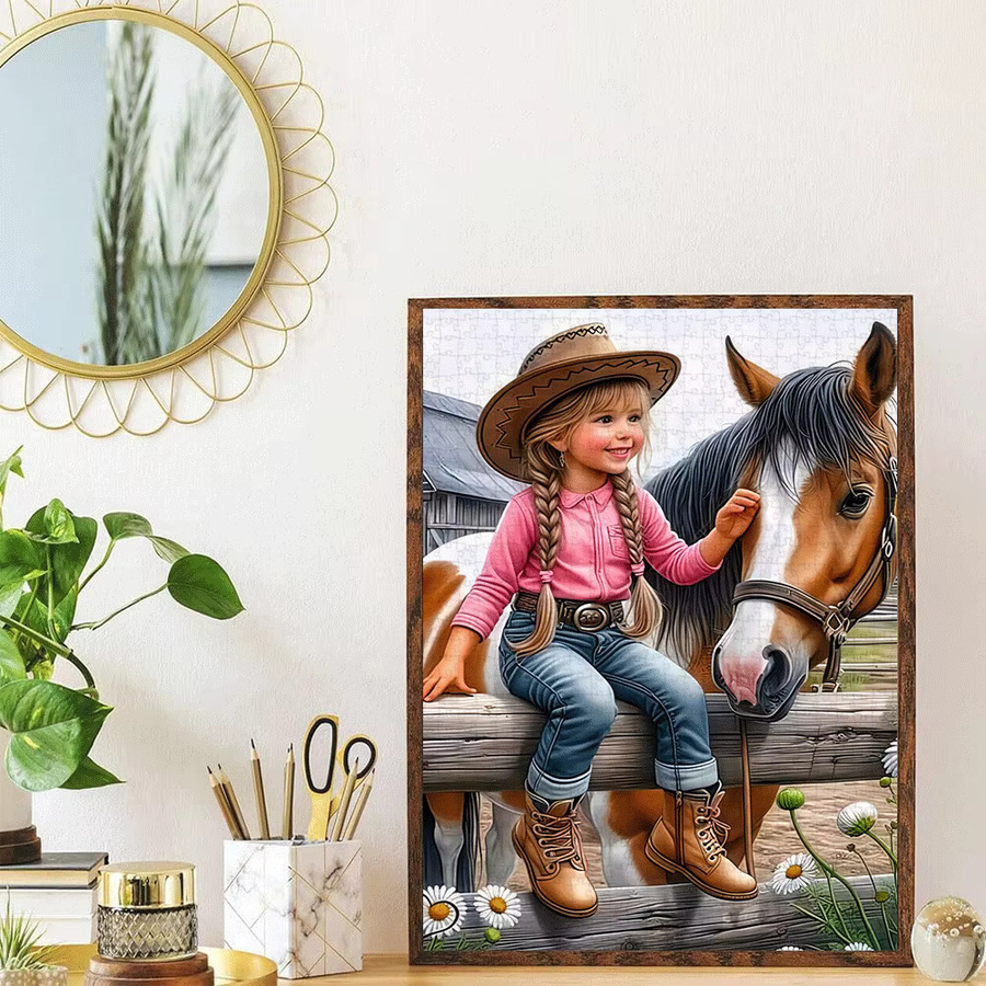 AZNM Western-Cowgirl- und Pferde-Design Puzzle, 1.000 Teile - Bild 5
