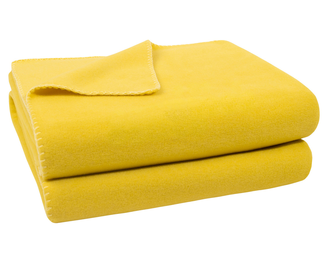 Zoeppritz Soft-Fleece Wohndecke in Schwarz und Gelb, flauschig und waschbar bei 30 Grad, Oeko-Tex Standard 100 - Bild 1