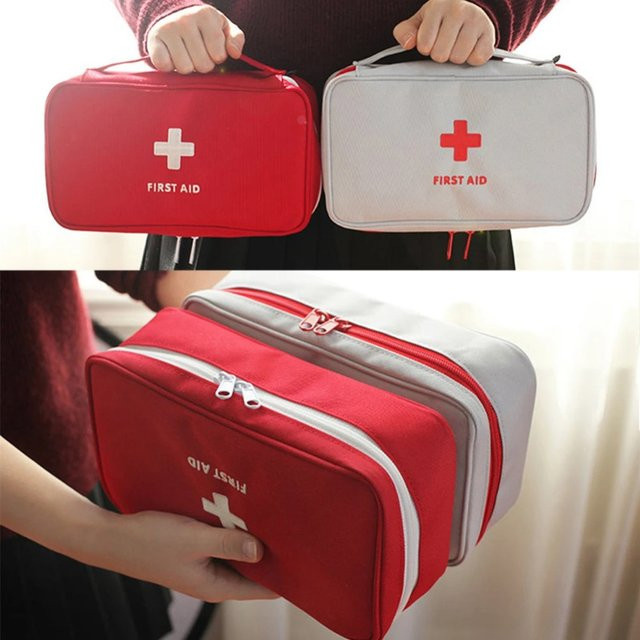 QHSPE Tragbare Medizintasche in Rot als Erste-Hilfe-Set und medizinischer Notfall-Organizer für Zuhause und Reisen - Bild 1