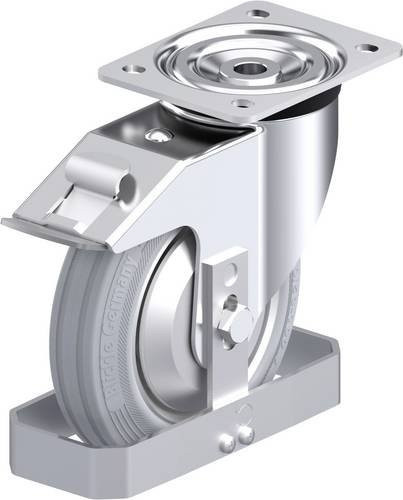 Blickle Stahlblech-Lenkrolle L-RD 182R-FI-VLI-FA-FS in Silber, Rad-Durchmesser: 180 mm, Tragfähigkeit: 300 kg - Bild 1