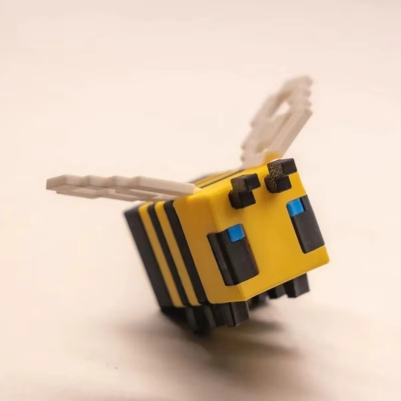 DUODUOBAO 3D-Gedruckte Pixel-Biene, Actionfigur, gelb, gestreift - Bild 3