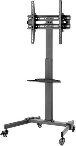 Reflecta TV-Rollwagen 55P-4040T in Schwarz, höhenverstellbar und neigbar mit Geräteablage für Fernseher von 81,3 cm bis 139,7 cm - Bild 1