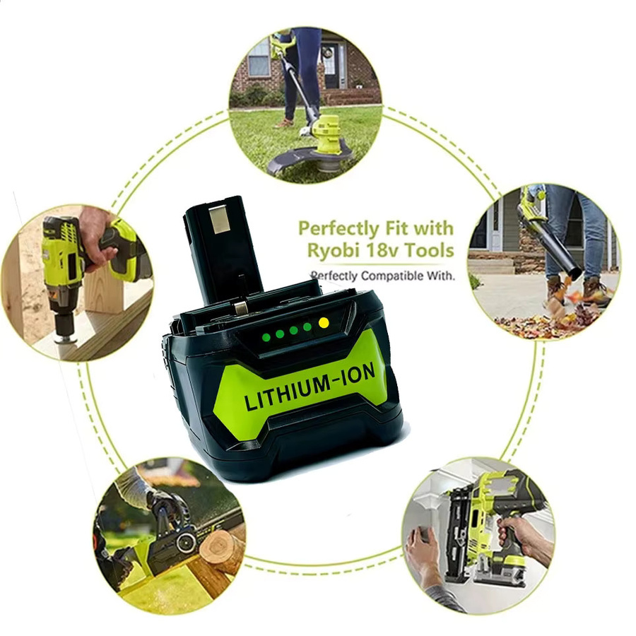 Ryobi 8Ah Ersatzakku für 18V One Plus Elektrowerkzeuge, kompatibel mit P107, P108 und P109, Schwarz - Bild 3