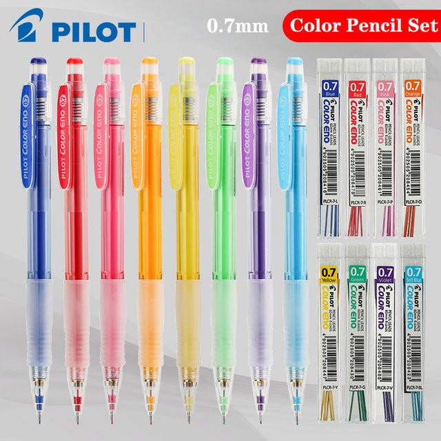 PILOT Mechanisches Bleistift Set HCR-197 mit farbigen Minen 0,7 mm in Mehrfarben für Schule und Zeichnen, 8 Teile - Bild 1