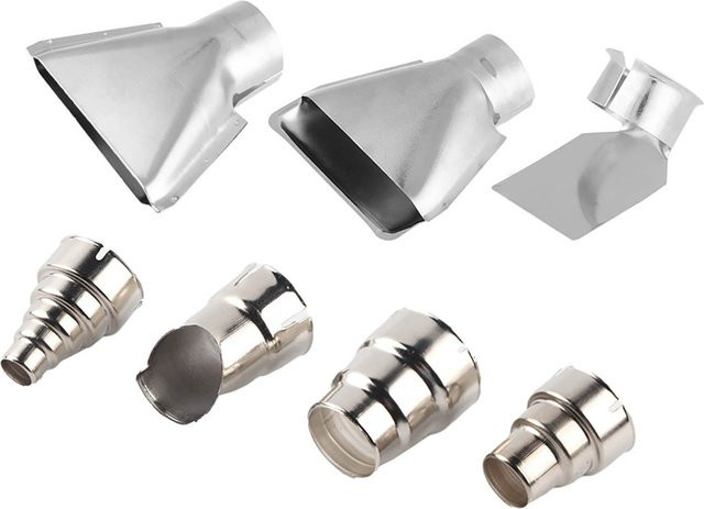 Neoglint 7-teiliges Heißluftpistolen-Düsen-Set aus Edelstahl in Silber für Heißluft-Lötstationen und Reparaturwerkzeuge - Bild 1
