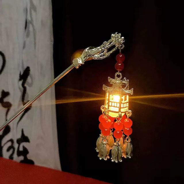 Haarnadel Chinesischer Palast Laterne Quaste, Damen - Bild 1