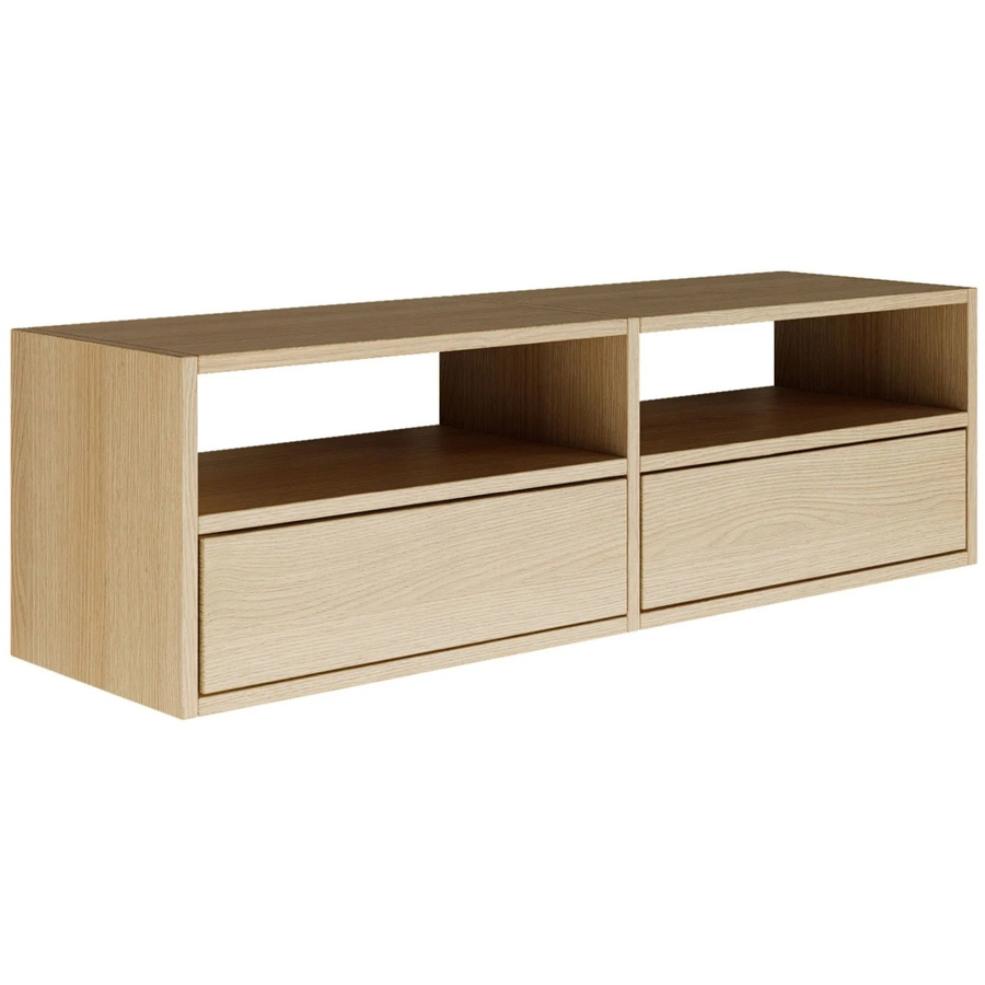 Selsey TV-Hängeboard Framme in Eiche Holzoptik mit offenen Ablagen, Breite: 100,6 cm, Tiefe: 30,0 cm, Höhe: 30,0 cm - Bild 2
