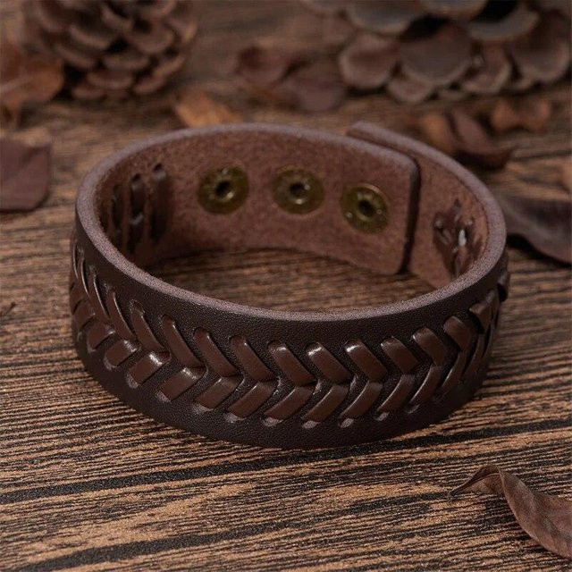 Suns Wickelarmband, Leder, Schwarz, Braun, Herren - Bild 1