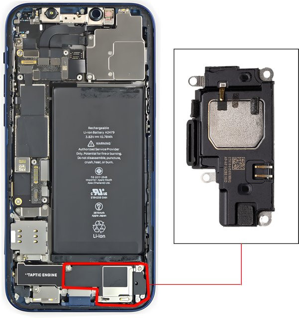 Apple Ersatz-Lautsprechereinheit für iPhone X XR XS 11 12 13 Pro Max in Schwarz - Bild 1