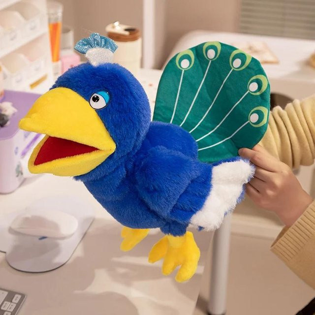 Kidsly Plüschvogel-Handpuppe, Stofftierpuppe, 35cm, ab 14 Jahren - Bild 1