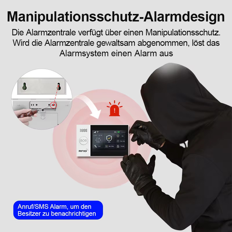 PGST Einbruchmelder Set intelligent WiFi 2G GSM in Weiß, drahtloses Sicherheitssystem für Haus, Wohnung und Büro mit App-Steuerung via Tuya Smart Life - Bild 2