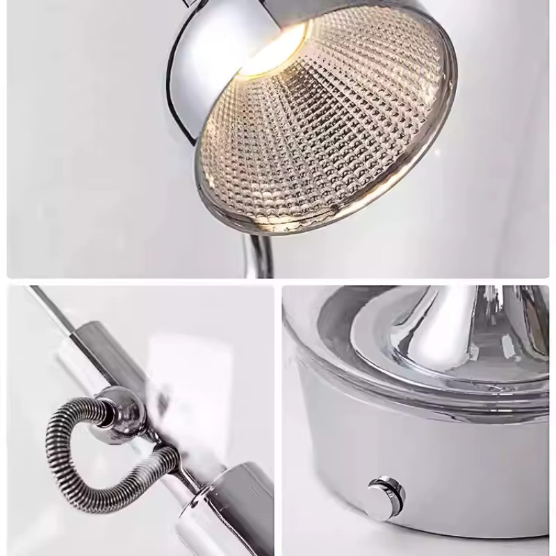 JIANKEXING Designer Schreibtischlampe aus Glas in Transparent mit Touch-Dimmung und warmweißem Licht für Büro und Schlafzimmer - Bild 5