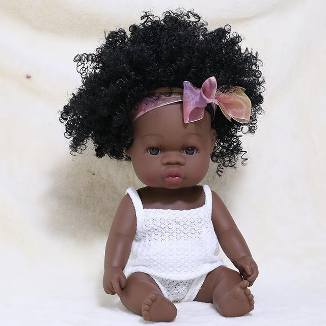 ODILO Reborn-Puppe Schwarze Babypuppe aus Silikon 33cm 12+J - Bild 1