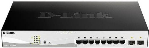 D-Link DGS-1210-10MP/E Smart Managed Gigabit PoE+ Switch mit 10 Ports (8x RJ45, 2x SFP) in Schwarz und Grau - Bild 1