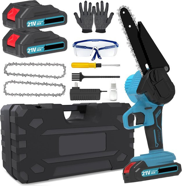 Makita 6-Zoll Akku-Mini-Kettensäge für 18V LXT Akkus, elektrische Astsäge in Blau - Bild 1