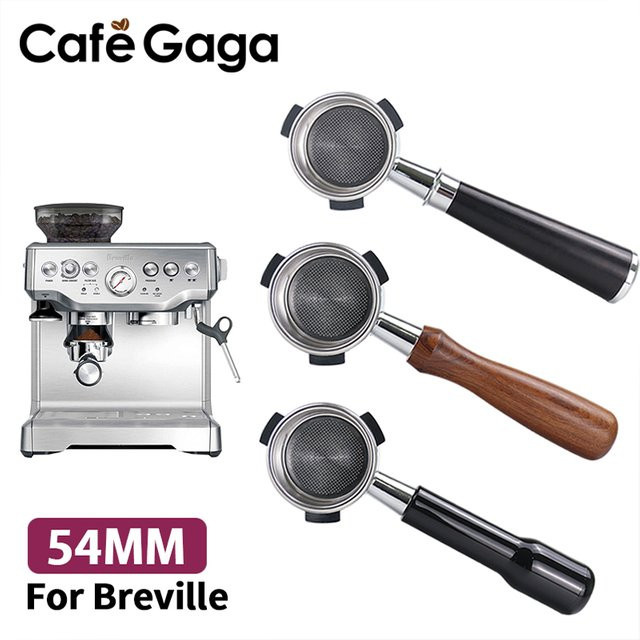 Sage 54 mm Bottomless Siebträger aus Edelstahl in Silber für Breville Sage 870 878 879 Espressomaschinen - Bild 1