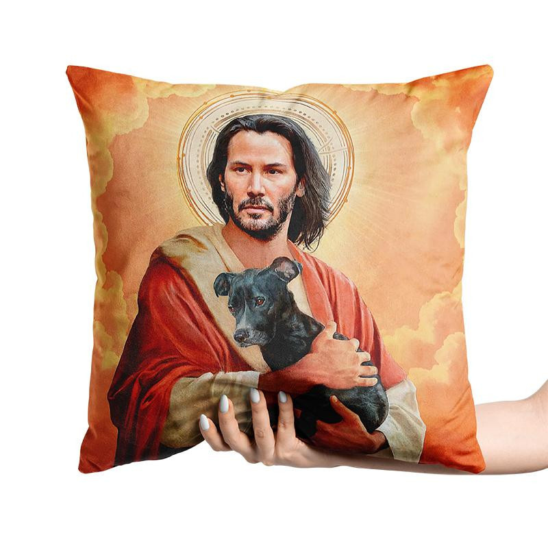 Aertemisi Quadratischer Kissenbezug Keanu Reeves Peach Skin, B/B: 45 x 45 cm - Bild 2