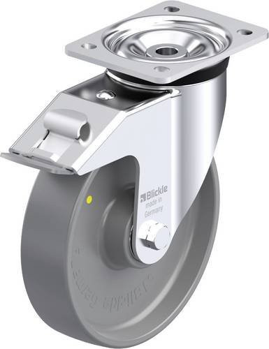 Blickle Stahlblech-Lenkrolle LK-PO 200K-FI-ELS in Grau mit 200 mm Rad-Durchmesser und 600 kg Tragfähigkeit - Bild 1
