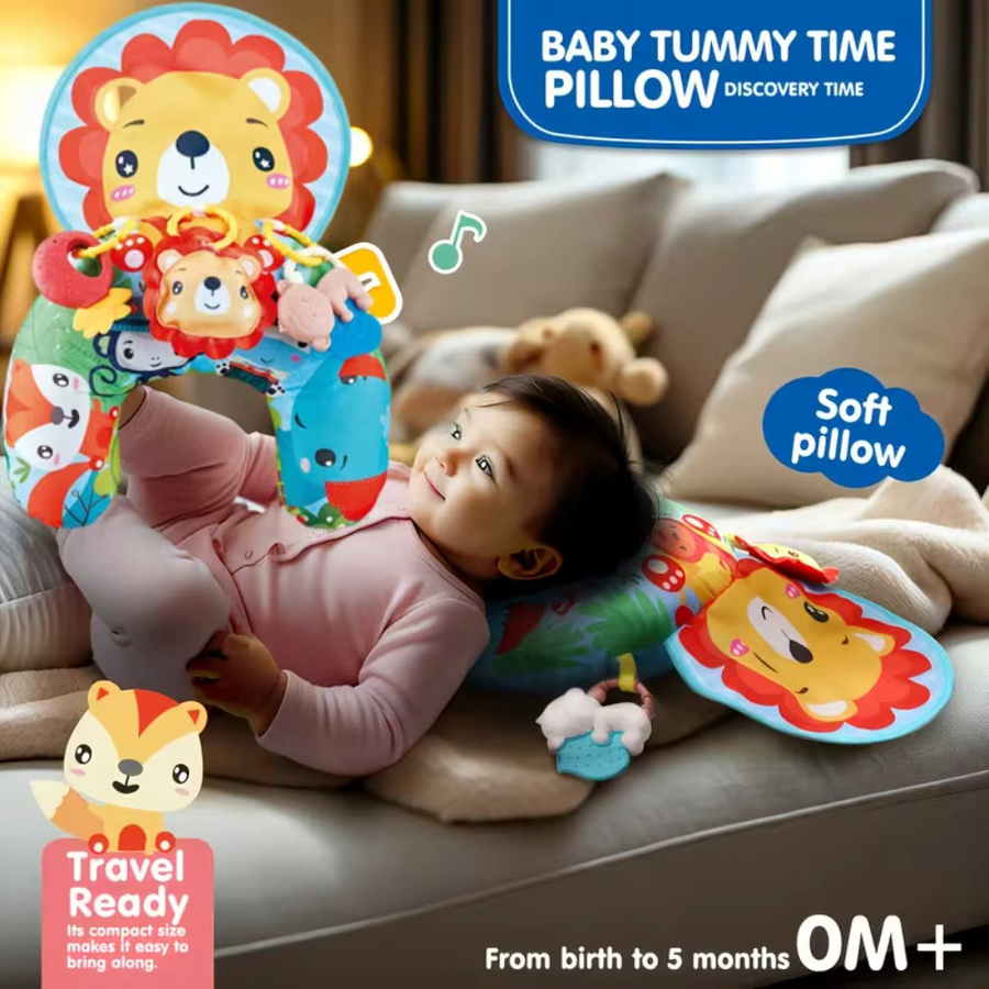 2-in-1-Baby-Bauchzeitskissen, Spielmatte, frühes sensorisches Spielzeug, ab 0 Jahre - Bild 3