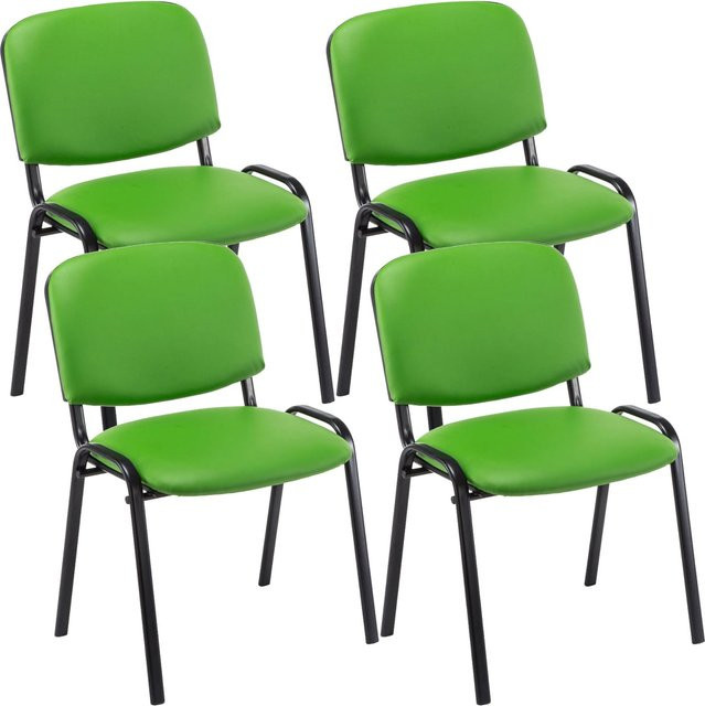 CLP 4er Set Besucherstühle Ken aus Kunstleder mit robustem Metallgestell, stapelbare Polsterstühle mit Rückenlehne - Bild 1