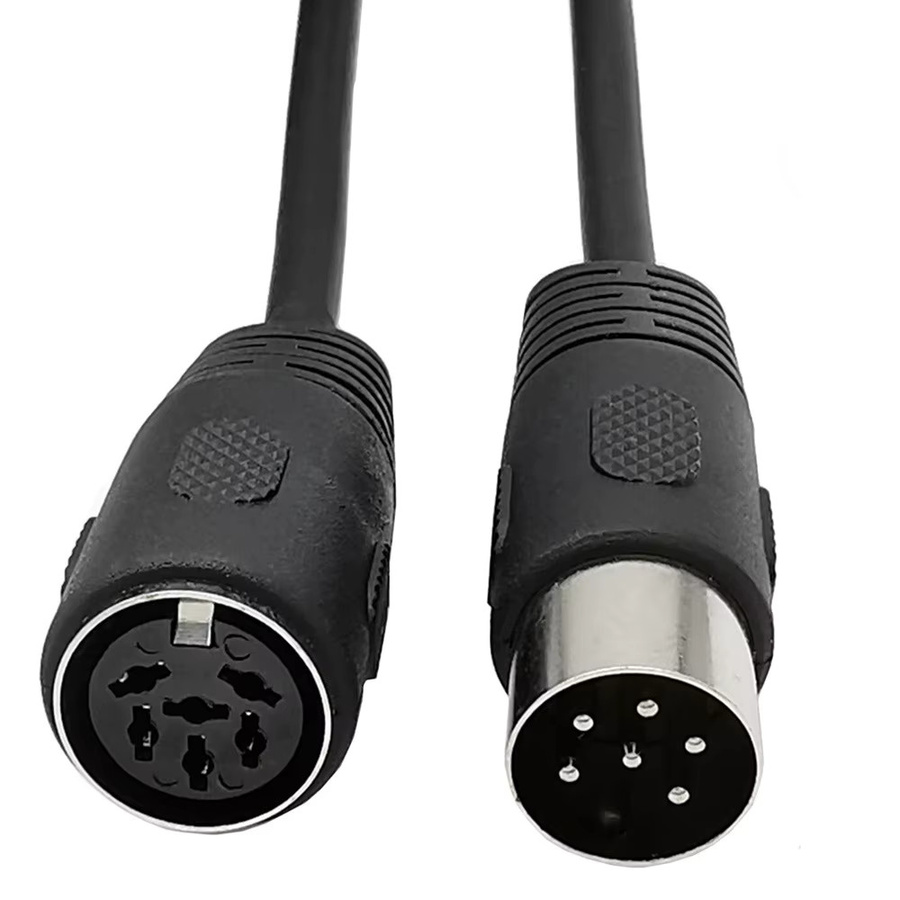 QinMSY DIN 6-poliges Stecker-Verlängerungskabel in Schwarz als AV-Adapter für digitale Audiogeräte - Bild 2