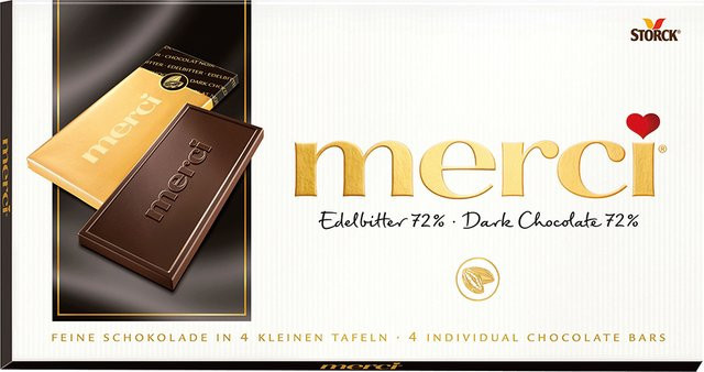 Merci Edelbitter 72 % 4 x 25 g - Bild 1