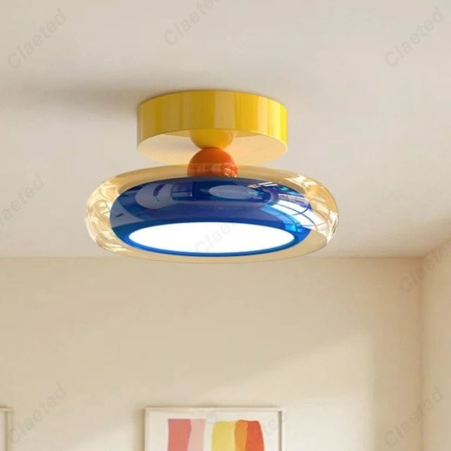 Claeted Deckenleuchte für Kinderzimmer in Mehrfarbig, moderne runde Glas-Leuchte für Schlafzimmer, Arbeitszimmer oder Flur - Bild 1